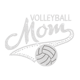 Custom Best Sparkling Crystal Volleyball Mom Rhinestone Iron on Transfer Design for Shirts